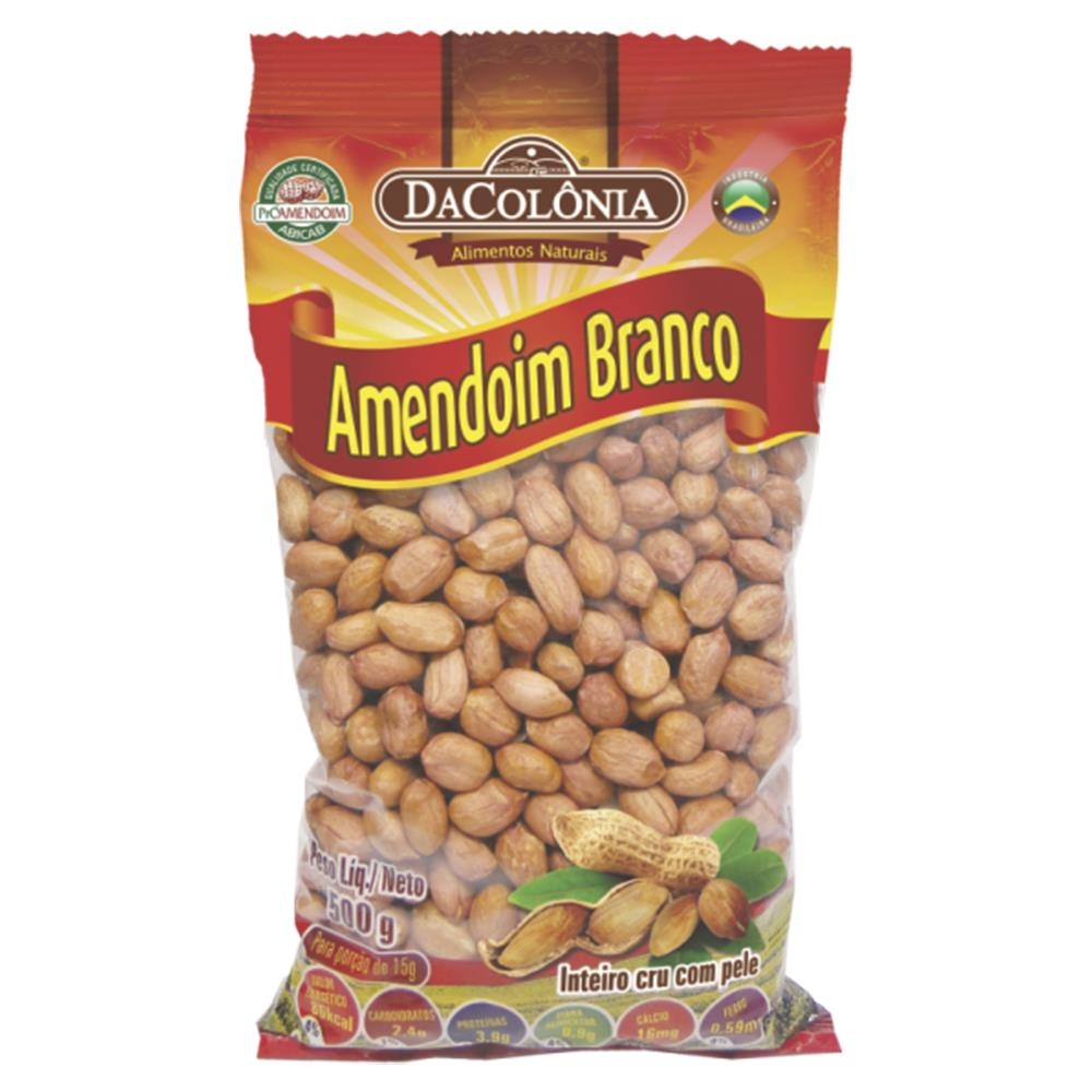 Amendoim Dacolonia Branco Cru 500g