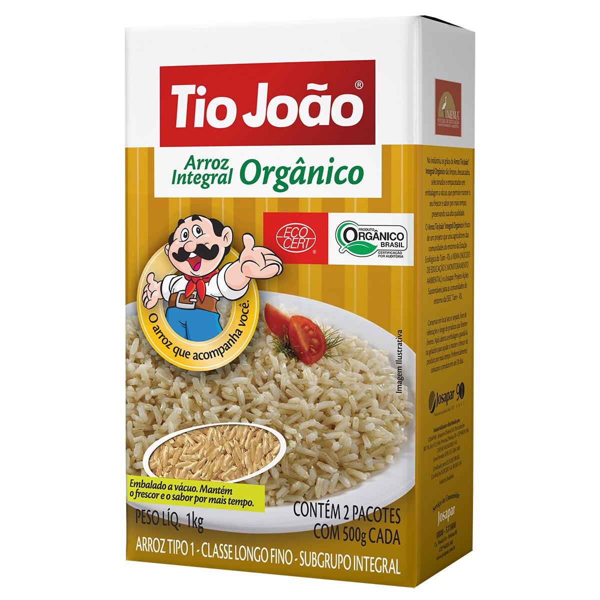 Arroz Tio Joao Integral Orgânico 1kg caixa