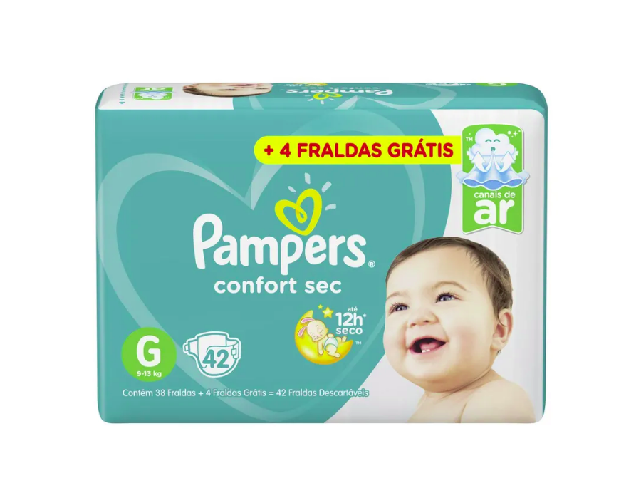 Fraldas Confort Sec da Pampers G 42 unidades