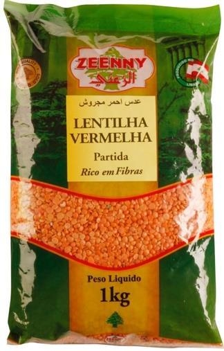 Lentilha Partida Vermelha Zeenny 1kg