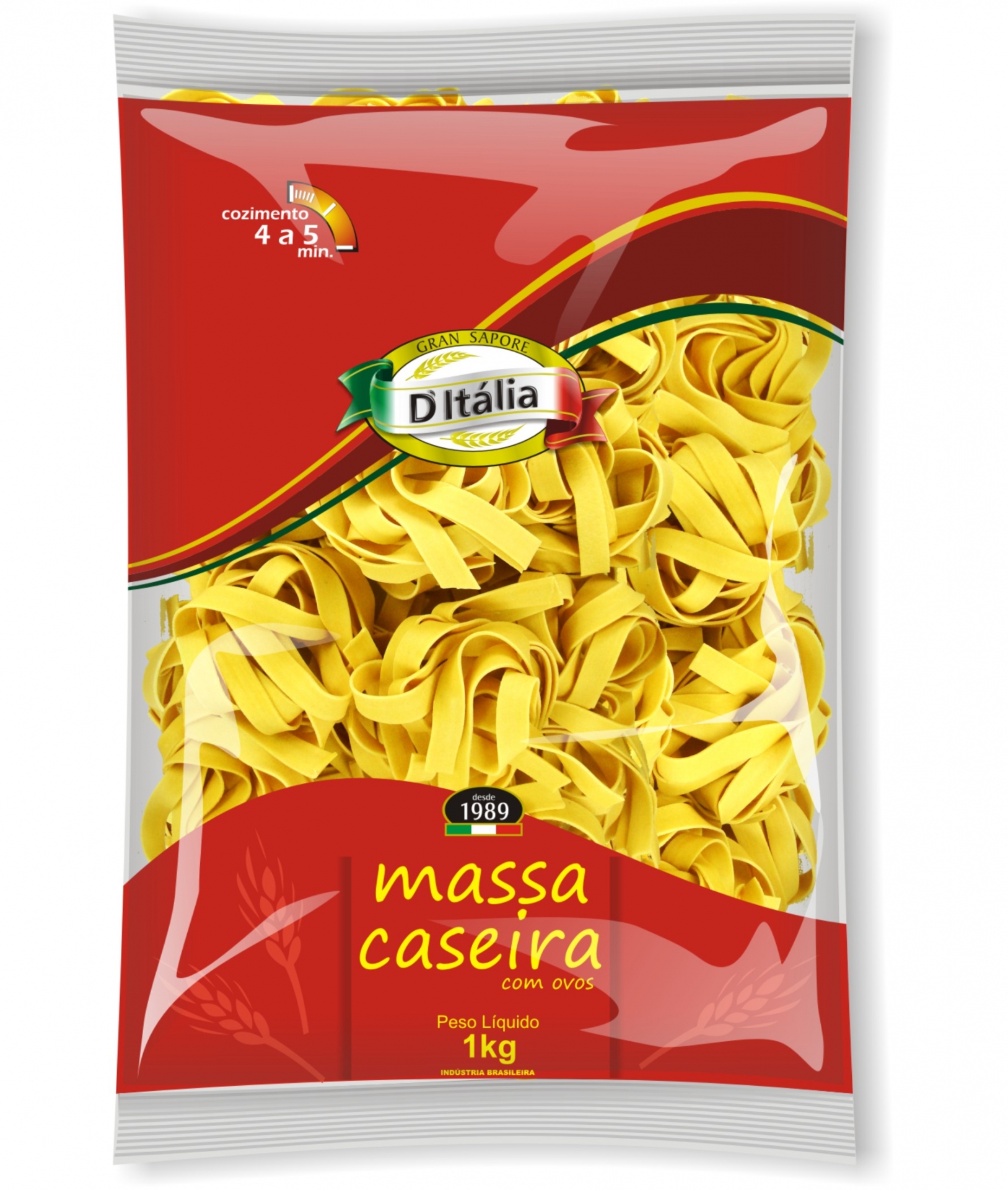 Massa Ditalia Caseira com Ovos Fettuccine 1kg